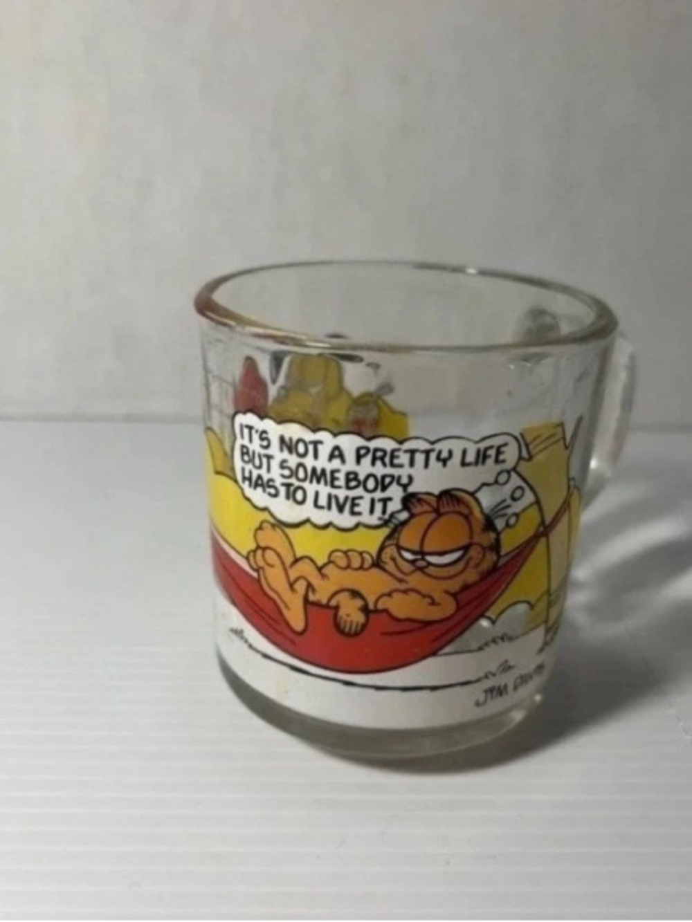Vintage 1978 Garfield McDonalds Glass Mug Its Not A Pretty Life Odie Jim Davis